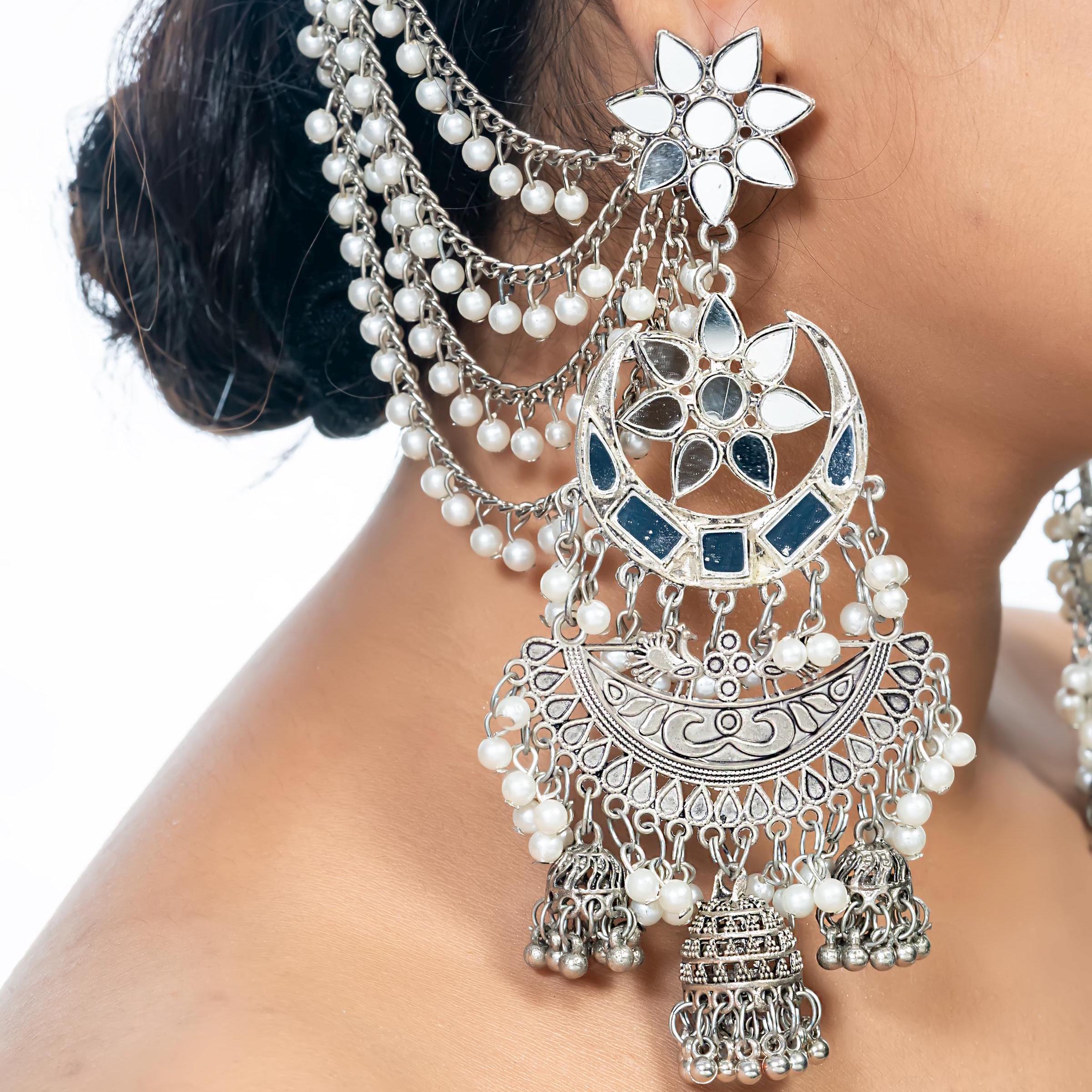Indian Pakistani Oxidised Jumka Jumki Earrings In Black Metal | UK Indian Pakistani Oxidised Jumka Jumki Earrings In Black Metal | UK