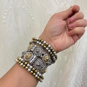 Premium quality Dual tone Kada Bangle combo set, Indian Ethnic Tribal kadas, Boho Hand jewelry, Gifts for her, Navratri Festival jewelry