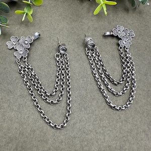 Earcuff Bugadi earrings, Bollywood celebrity earrings, hina khan earrings, stud bugadi earrings, Indian German silver antique earrings,