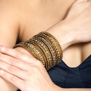Partywear Gold plated Stone bangle set Indian Bangle set wedding jewelry, bridal bangle set, bridesmaid hand bracelet,