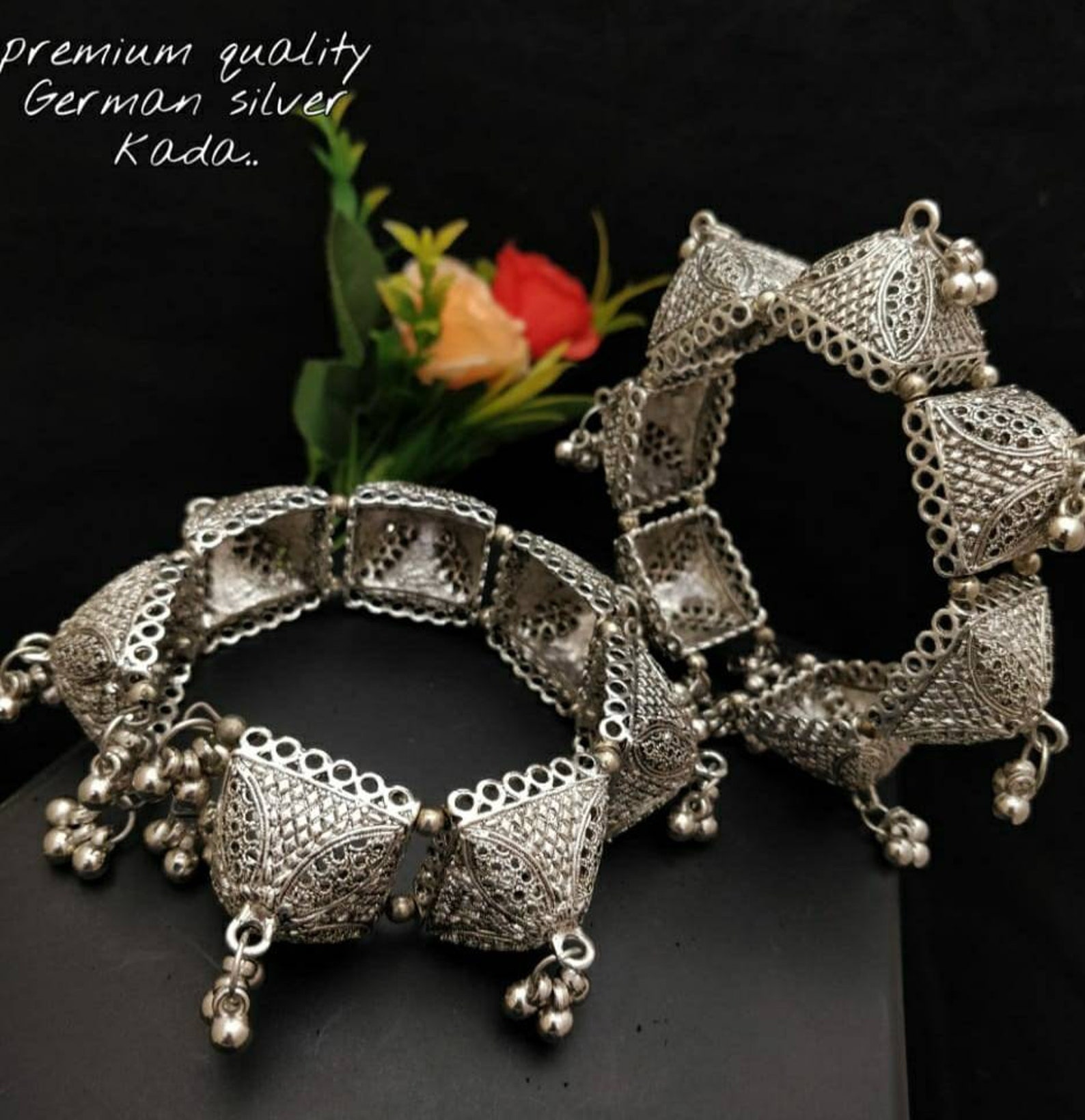 Antique Finish German Silver Bangle / Kada 09 main image 1