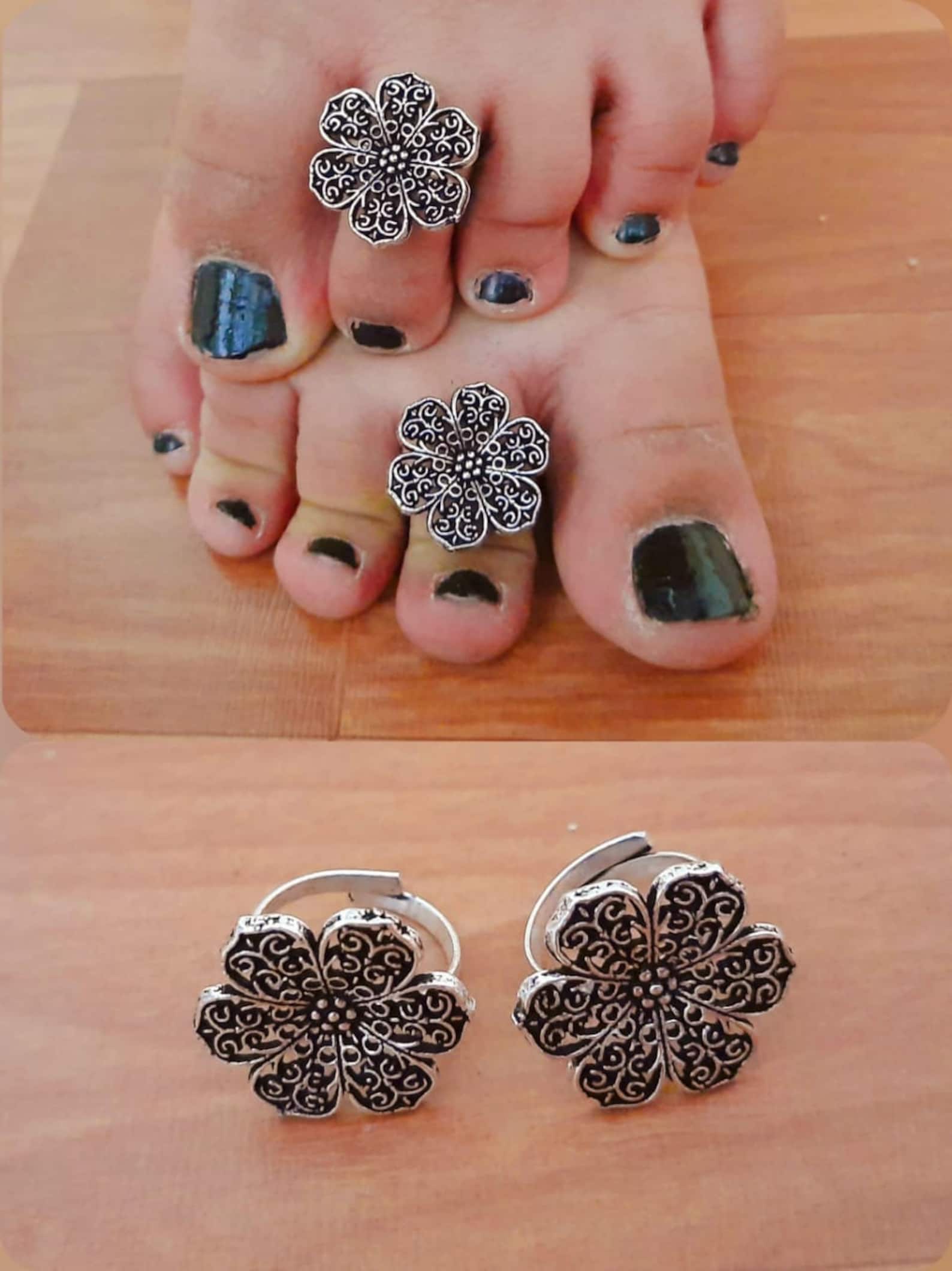 Designer toe Rings Indian Jewellery Adjustable Toe ring Etsy