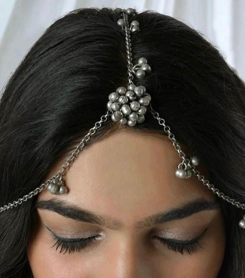 Meilleur Matha Patti oxydé, bijoux de cheveux de mariée pour chaque occasion, Mathapatti de style Mangtika, bijoux de mariée, bijoux de front pour femmes image 1