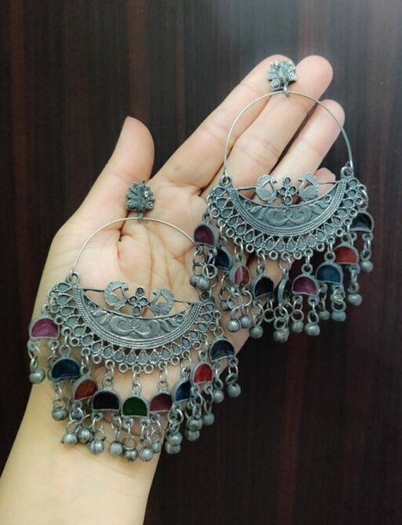 Afghani chandbali earrings deals
