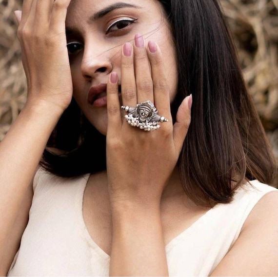 925 Silver Goddess Durga Maa Ring Adjustable – Joharcart