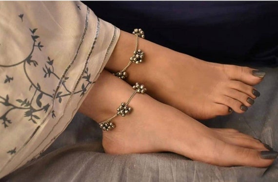Oxidised anklets online deals