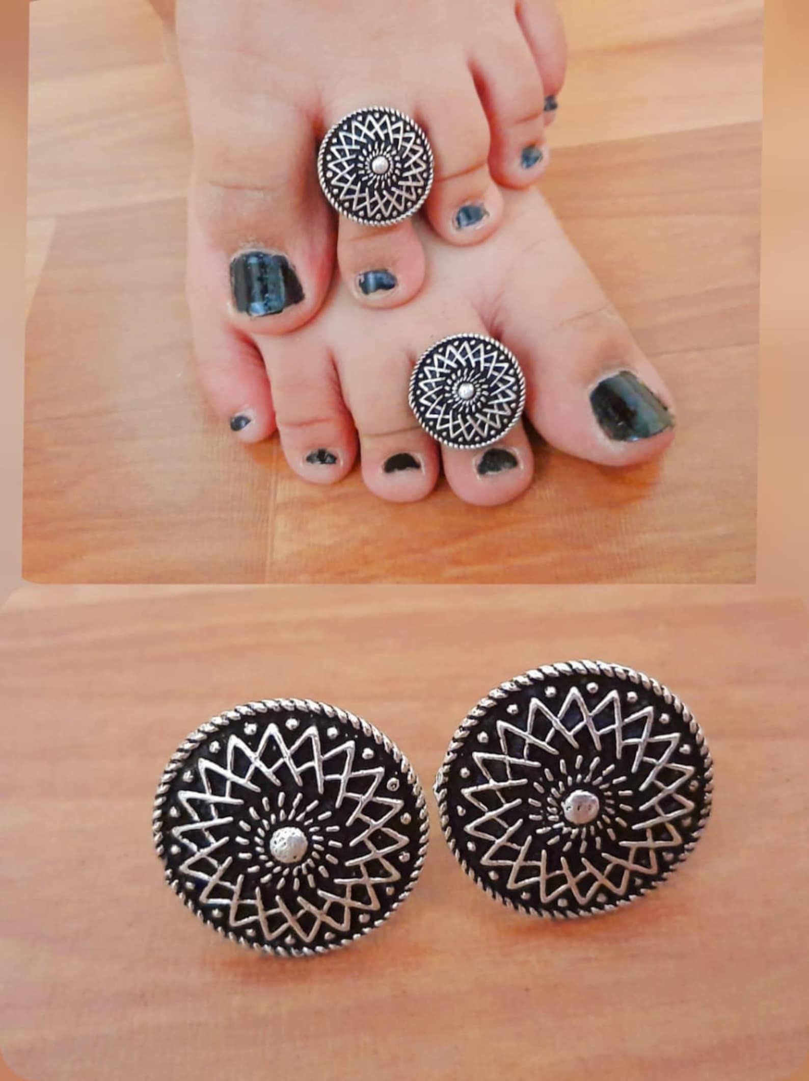 Designer Toe Rings Indian Jewellery Adjustable Toe Ring Etsy New Zealand
