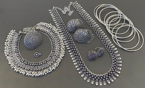Indian Oxidised Jewellery Ethnic Jewellery Set Tribal Jewelery