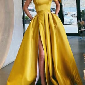 One off shoulder Gown