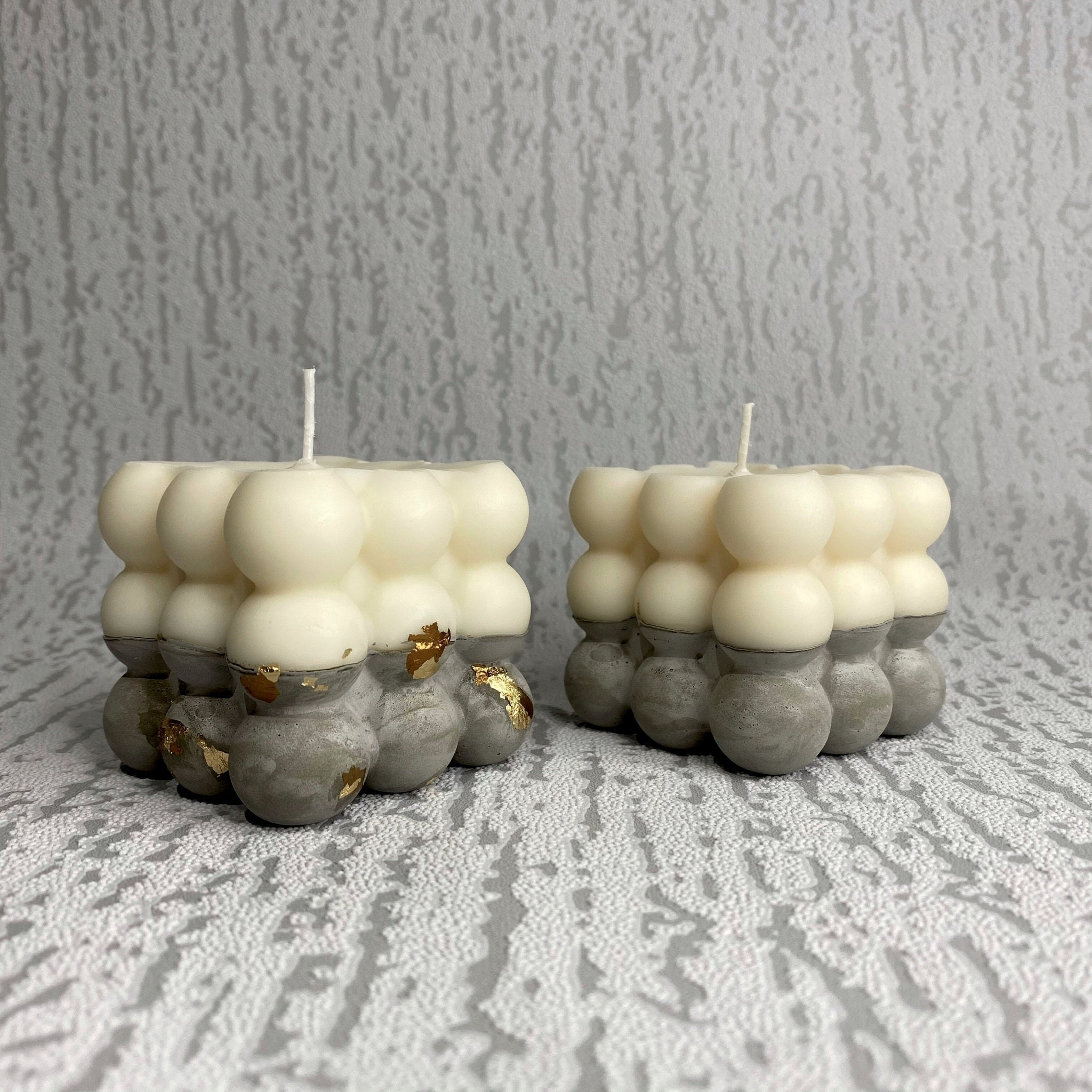 Mixed Colour Bubble Cube Soy Pillar Candle 3 Colour Candle Bubble Cube  Candle Custom Candle Scented Candle Vegan Gift for Friend 