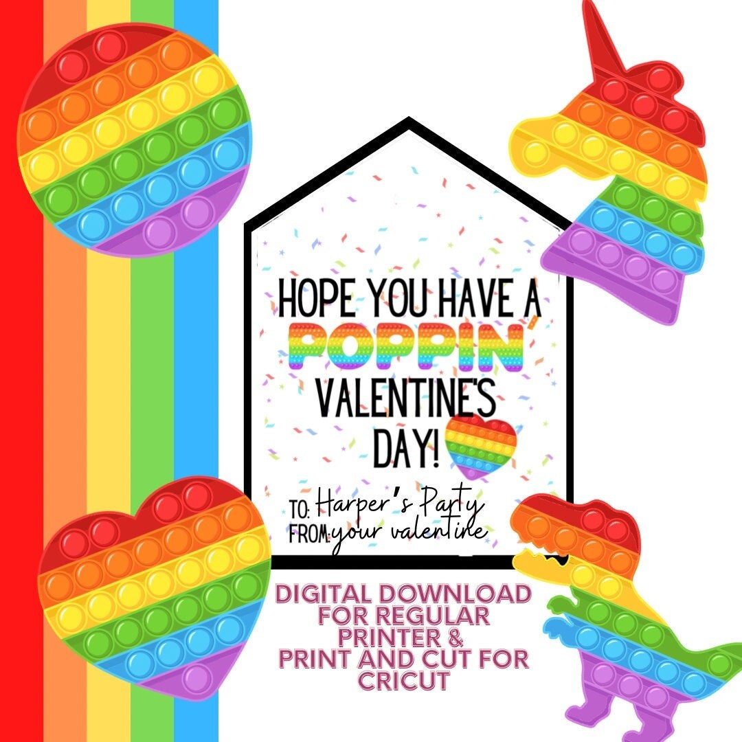 Valentine’s Day Instant Download Poppin’/poppit Valentines Cards - Etsy