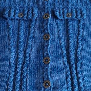 Denim Style Baby-Toddler Cardigan Knitting Pattern for Ages 2-3 Jeans Jacket Fits chest 51-56 cms 20-22 inches image 8