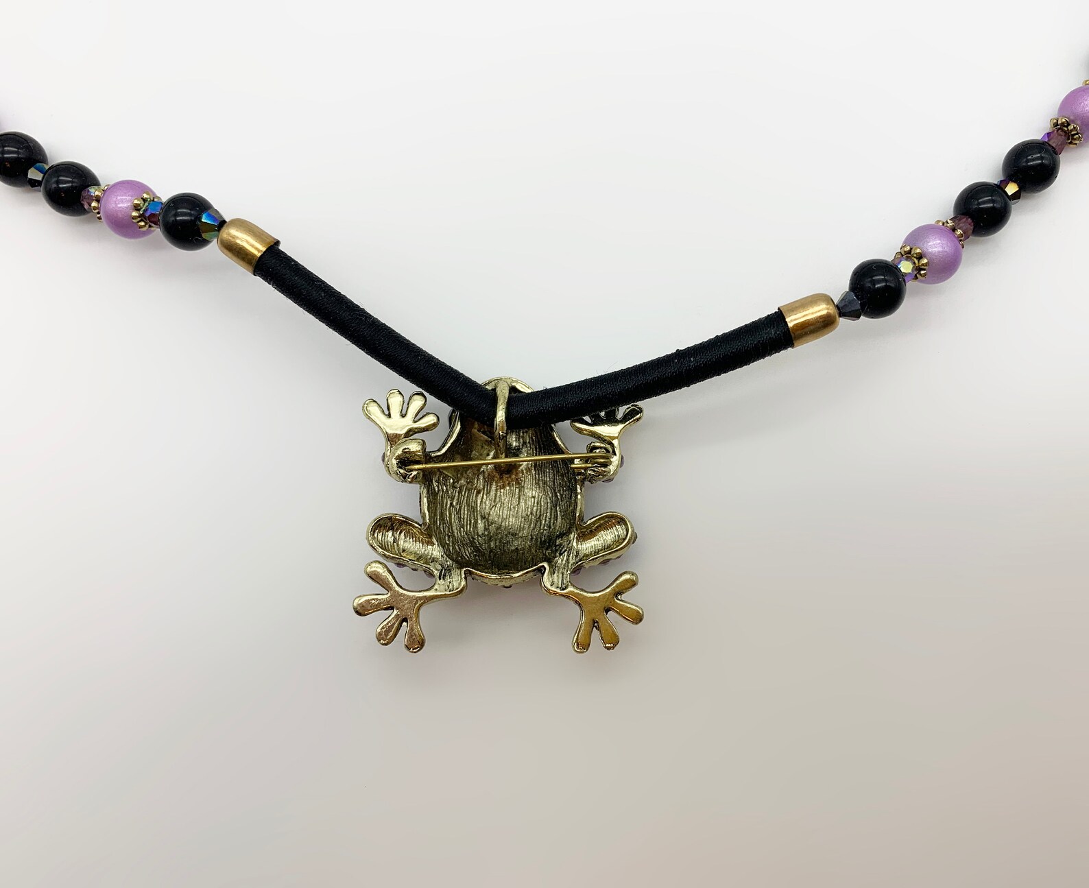 Frog necklace gold. Pendant necklace. Cord necklace. Charm Etsy