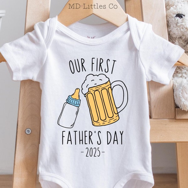 Personalized Funny Our First Father's Day Onesie®, Personalized Father's Day Onesie®, First Fathers Day Gift from Baby