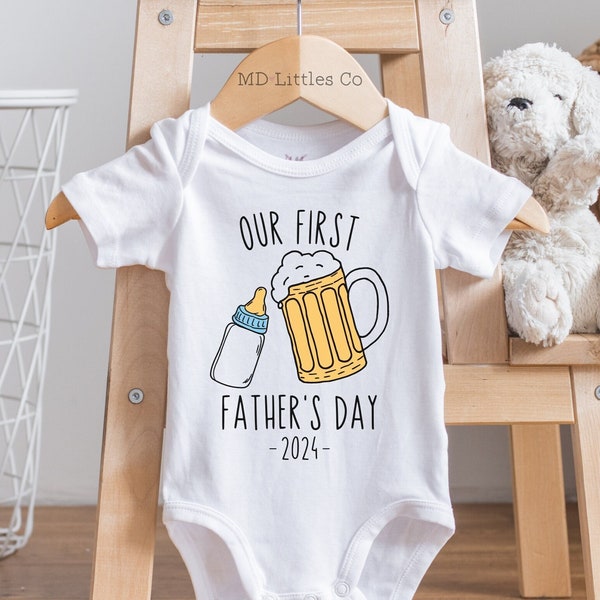 Personalized Funny Our First Father's Day Onesie®, Personalized Father's Day Onesie®, First Fathers Day Gift from Baby