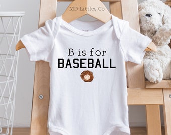 B is for Baseball Baby Onesie®, Baseball Baby Shower, Baseball Fan Baby Shower Gift, Baby Boy Clothes