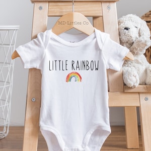 Little Rainbow Baby Onesie®, Rainbow Baby Onesies®, Pregnancy Announcement, Gender Neutral Gift Ideas, Rainbow Baby Shower Decor