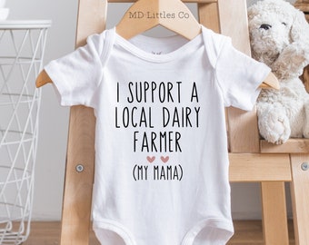 Funny Breastfeeding Onesie®, Funny Baby Onesies®, Breastfed Baby Onesie®, Gender Neutral Baby Onesie®, I Support a Local Dairy Farmer