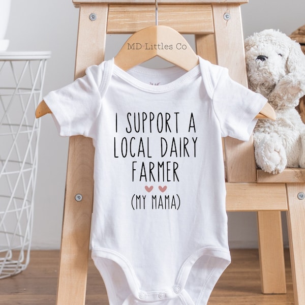 Funny Breastfeeding Onesie®, Funny Baby Onesies®, Breastfed Baby Onesie®, Gender Neutral Baby Onesie®, I Support a Local Dairy Farmer