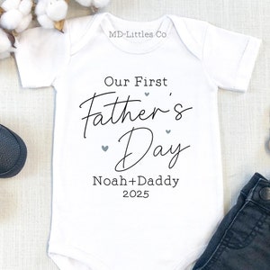 Personalized Our First Father&#39;s Day Onesie®, 1st Fathers Day gift from Baby, Gift from Son, Custom Baby Onesie®