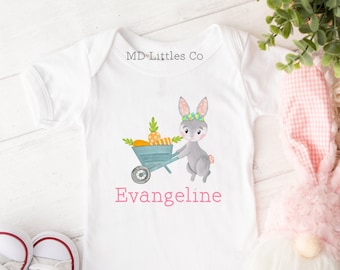 Baby Girl First Easter Onesie®, Personalized Baby First Easter Onesie® for Baby Girl, Easter Toddler Shirt with Name