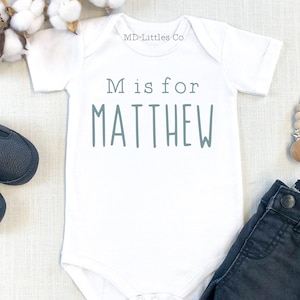 Baby Boy Name Onesie®, Baby Name Announcement, Personalized Baby Boy Onesie®, Baby Name Reveal for Baby Boy