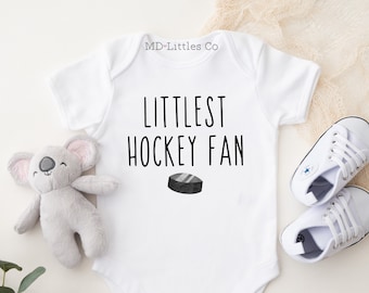Littlest Hockey Fan Onesie®, My First Hockey Season, Hockey Baby Shower, Hockey Onesie®, Baby Boy Onesie®, Gender Neutral Gift
