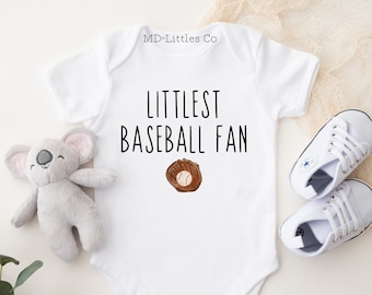 Littlest Baseball Fan Onesie®, My First Baseball Season, Baseball Baby Shower, Baseball Onesie®, Baby Boy Onesie®, Gender Neutral Gift