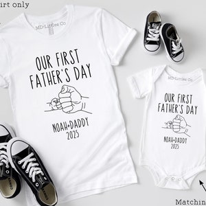 Matching Our First Fathers Day Fist Bump Shirt, Funny Our First Father&#39;s Day Shirt, Father&#39;s Day Gift Ideas, Matching Daddy Baby Shirts