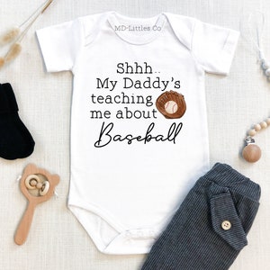 Baseball Baby Onesie®, Baseball Baby Shower, Baseball Baby, Baby Shower Gift, Baseball Onesie®, Baseball with Daddy Onesie®, Funny