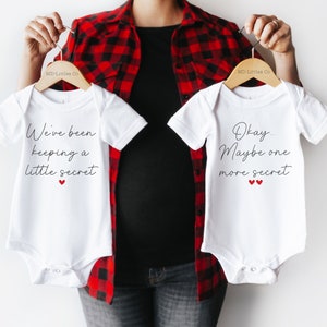 Twins Pregnancy Announcement Onesie®, Twins Baby Announcement Onesie®, Pregnancy Announce, We're Having Twins, IVF, Multiples, Minimalist