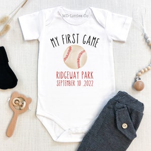 Personalized My First Baseball Game Onesie®, Baseball Onesie®, Baseball Baby, My First Game, Baseball Toddler Shirt, Baby Boy