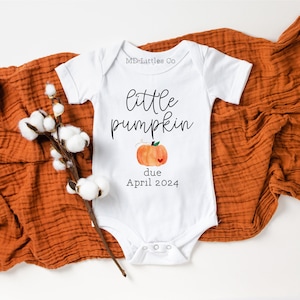 Little Pumpkin Pregnancy Announcement, Fall Baby Announcement Onesie®, Our Little Pumpkin, Pregnancy Reveal, Hello Pumpkin