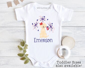 Personalized 4th of July Onesie®, Girl Shirt, 4th of July Baby Girl, 4th of July Toddler Shirt, For Girls, Kids Shirt, Fourth of July Baby
