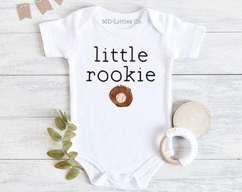 Baseball Onesie®, Baseball Pregnancy Announcement, Baseball Baby Shower, Little Rookie Onesie®, Baseball Baby Gift, Sports Baby Shower