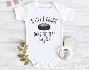 Hockey Pregnancy Announcement Onesie®, Hockey Baby Announcement Onesie®, Baby Reveal, Hockey Pregnancy Reveal, We're Pregnant