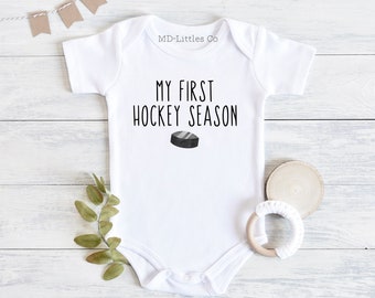 My First Hockey Season Onesie®, Hockey Baby Shower, Baby Shower Gift, Hockey Onesie®, Baby Boy Onesie®, Hockey Baby, Gender Neutral Onesie®