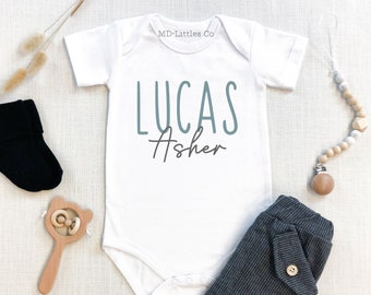 Personalized Boy Name Onesie®, Baby Boys Onesies®, Baby Name Announcement, Personalized Baby Name Onesie®, Baby Name Reveal, for Baby Boy