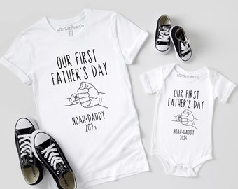 Matching Our First Fathers Day Fist Bump Shirt, Funny Our First Father's Day Shirt, Father's Day Gift Ideas, Matching Daddy Baby Shirts