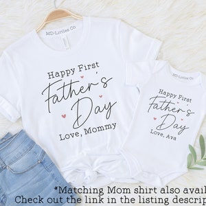Personalized Happy First Father's Day with Name Onesie®, 1st Father's Day, Personalized Father's Day Onesie®, First Fathers Day Gift image 3