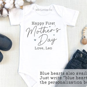 Happy First Mother's Day Onesie®, 1st Mother's Day, Personalized Mother ...