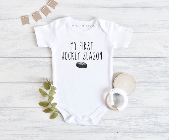 My First Hockey Season Onesie®, Hockey Baby Shower, Baby Shower Gift, Hockey Onesie®, Baby Boy Onesie®, Hockey Baby, Gender Neutral Onesie®