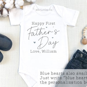 Personalized Happy First Father's Day with Name Onesie®, 1st Father's Day, Personalized Father's Day Onesie®, First Fathers Day Gift image 5