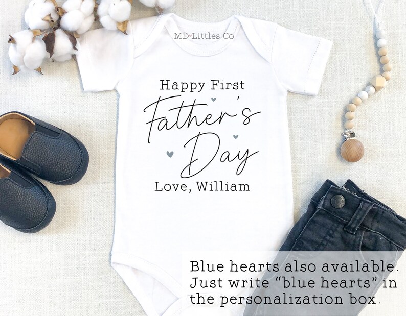 Personalized Happy First Father's Day with Name Onesie®, 1st Father's Day, Personalized Father's Day Onesie®, First Fathers Day Gift image 5
