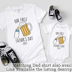 Personalized Funny Our First Father's Day Onesie®, Personalized Father's Day Onesie®, First Fathers Day Gift from Baby image 4