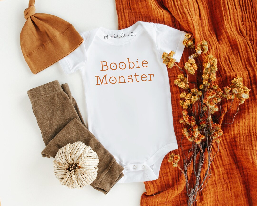 Boobie Monster Onesie®, Funny Breastfeeding Onesie®, Simple Fall Baby