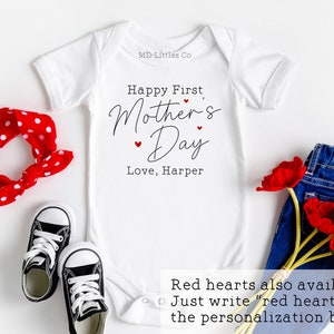 Happy First Mother's Day Onesie®, 1st Mother's Day, Personalized Mother's Day Onesie®, with Name, To Mom From Baby, First Mothers Day Gift image 4