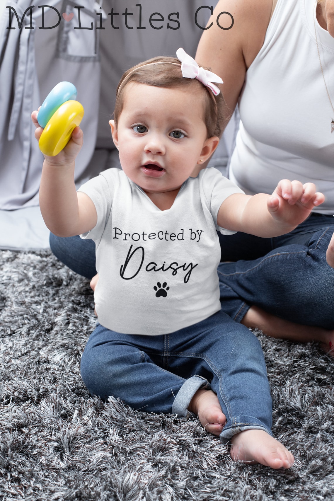 Protected by Dog Onesie® Personalized Dog Name Baby Onesie® Etsy