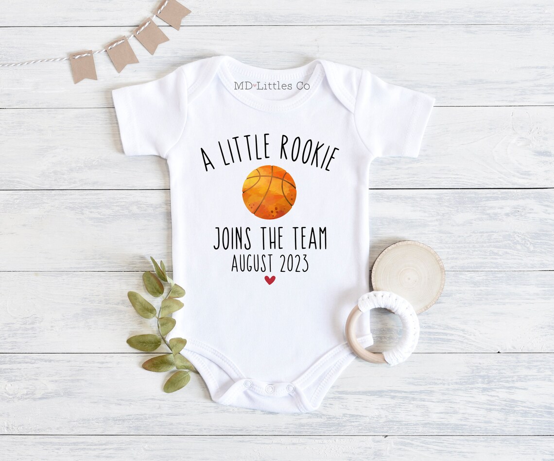 Basketball Pregnancy Announcement Onesie® Basketball Baby Etsy