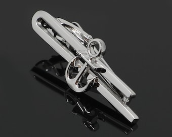 Anchor Tie Clip Men Novelty Silver Tone Nautical Anchor Tie Bar Best Birthday Wedding Gift For Him